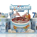 Commercial Retail Exhibition Stand With Product Display Brand Elements And Promotional Materials