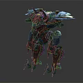 Detailed Mechanical Creature With Spiked Armor And Metallic Exoskeleton Design 3d model