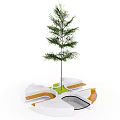 Modern Tree Pool Landscape Tree Pool Seat 3d model