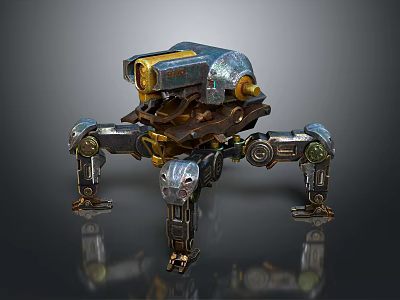 Mechanical Spider Robot Design With Metallic Legs And Detailed Structure 3d model