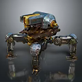 Mechanical Spider Robot Design With Metallic Legs And Detailed Structure 3d model