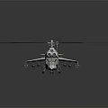Detailed 3D Helicopter Model With Rotor Blades Cockpit And Gray Background