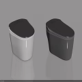 Modern Side Hung Door Trash Bins in White and Dark Gray with Smooth Surface