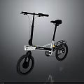 Foldable Black And White Bicycle With Modern Sleek Design Lightweight Frame And Portable Wheels 3d model