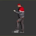 Worker European worker mechanic builder repairman miner digger figure 3d model