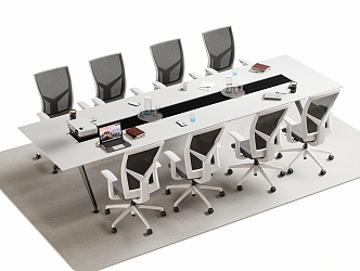 Modern Meeting Table and Chair Office Desk and Chair 3d model