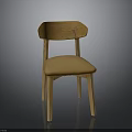 Natural Wooden Chair With Smooth Backrest Comfortable Seat And Sturdy Legs
