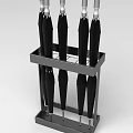 Household Umbrella Stand With Metal Frame And Black Umbrellas Storage Organizer