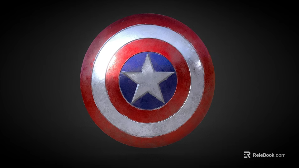 Inflatable Shield Design With Red White Blue Rings And Central White Star 3d model 