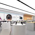 Modern Digital Store Interior With Apple Vivo OPPO Mobile Phones On Display Counters