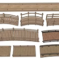 Various Landscape Bridge Models With Wooden Railings And Different Designs