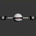 White Biomechanical Robot Character With Blue Eyes Red Top And Black Arms