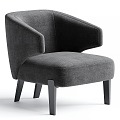 Modern Single Sofa Leisure Chair Single Chair Armchair Chair Fabric Leisure Chair 3d model