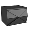 Black Geometric Storage Box With Stitched Details And Modern Design 3d model