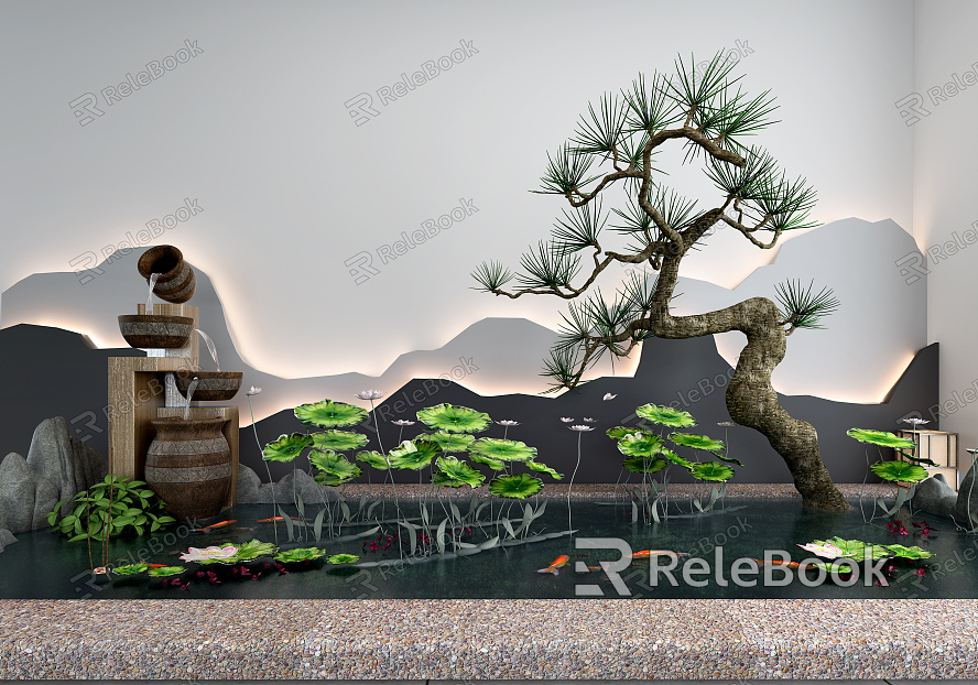 New Chinese landscape sketch garden landscape sketch model