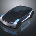 Futuristic Concept Car With Sleek Metallic Body And Black Roof Design