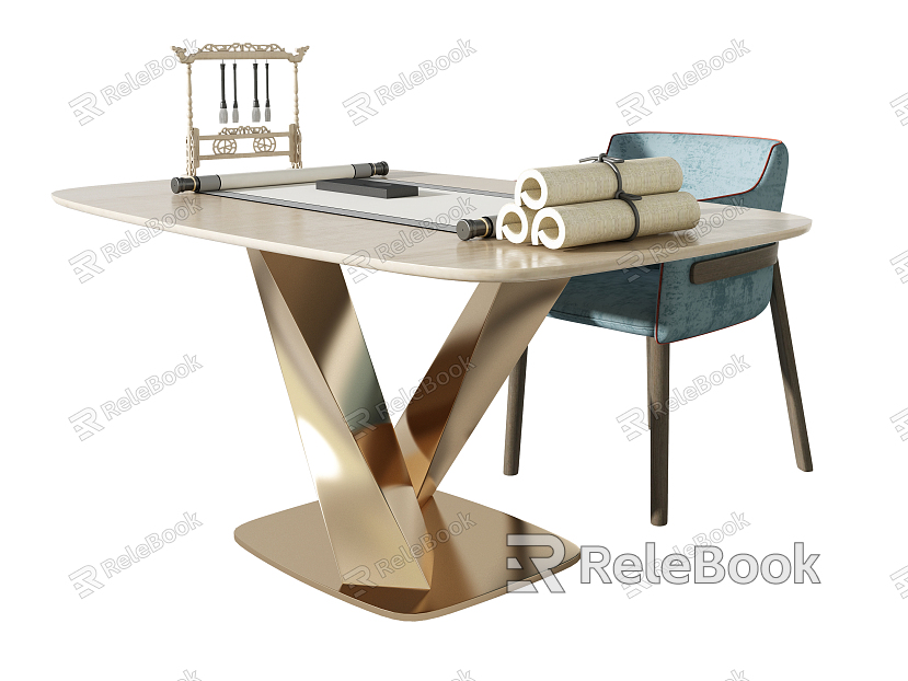 New Chinese Style Desk and Chair Desk and Chair Combination Office Desk and Chair Combination model