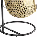 Cozy Rattan Woven Hanging Leisure Chair With Brown Comfortable Cushions