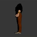 Men's Fashion Apparel With Black Outfit And Brown Pants Mannequin