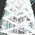 Industrial Metal Tower Structure With Steel Frame Platforms And Staircases