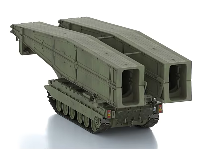 Armored bridge vehicle military bridge frame bridge equipment 3d model