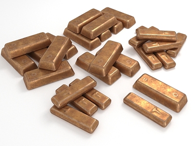gold bullion gold bullion gold treasure 3d model