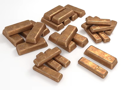 gold bullion gold bullion gold treasure 3d model