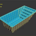 Modern Swimming Pool Design with Blue Water Beige Sides and Built in Steps