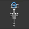 Industrial Precision Measurement Gauge With Blue Display And Stainless Steel Flange Base