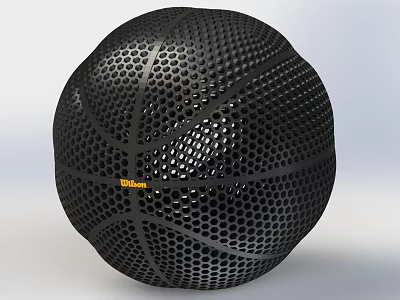 Modern Indoor Basketball Court With Spalding Black Honeycomb Mesh Design Basketball 3d model