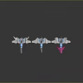 Three Blue Pink Toy Airplanes With Wings And Transparent Cockpits On Gray Gradient Background