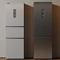 Modern Stainless Steel Refrigerators With Multi Door Design And Smart Control Panels 3d model