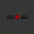 Sci Fi Weapon With Black Silver Tubular Design And Red Glowing Mechanical Details