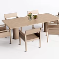 Modern Dining Table and Chair Combination Dining Table and Chair Combination Solid Wood Dining Table 3d model