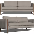 Nordic Double Sofa Fabric Double Sofa 3d model