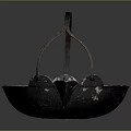 Vintage Commercial Equipment With Round Metal Handle And Rusty Surface Storage Bucket