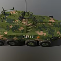 ZLT-11 Wheeled Armored Assault Vehicle Wheeled Tank Armored Vehicle Infantry Fighting Vehicle Low Face Number Low Model Simple Model Game Movie Realistic 3d model