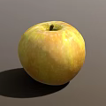Fresh Yellow Red Apple With Shiny Skin And Natural Texture On Dark Background