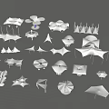 Various Tensile Membrane Structures with Different Architectural Designs and Shapes for Modern Construction