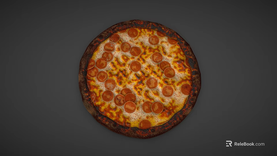 Delicious Classic Pepperoni Pizza With Melted Cheese And Golden Crispy Crust 3d model 