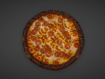 Delicious Classic Pepperoni Pizza With Melted Cheese And Golden Crispy Crust 3d model