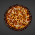 Pizza Sausage Pizza Grilled Nang 3d model