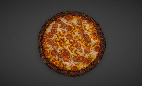 Pizza Sausage Pizza Grilled Nang 3d model