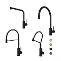 Modern Black Kitchen Faucets With Curved Handle Designs And Metal Accent Details