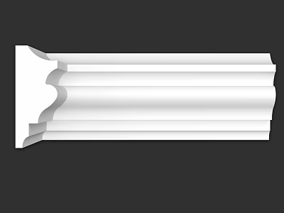 Elegant White Decorative Architectural Component With Layered Curved Design For Interior Decoration 3d model