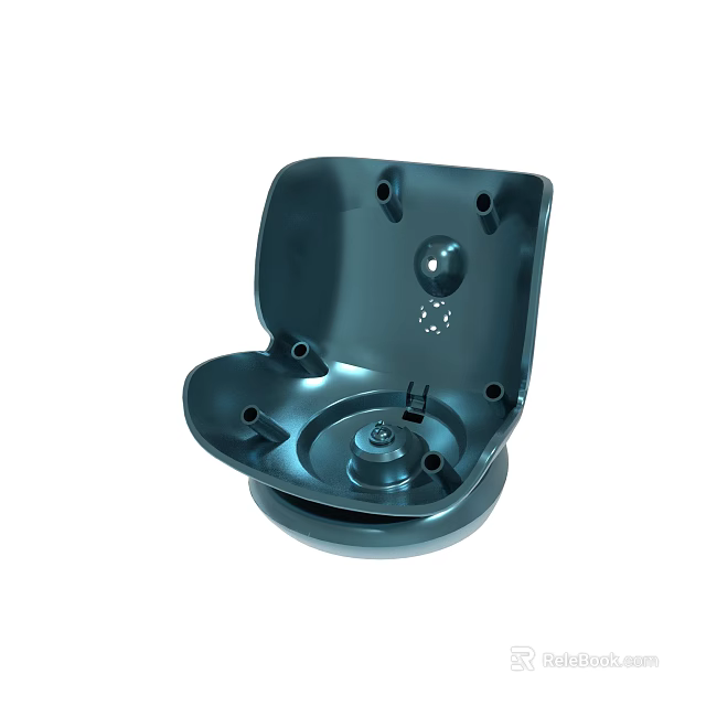 Gray Plastic Device Component With Mounting Holes And Central Structure 3d model 