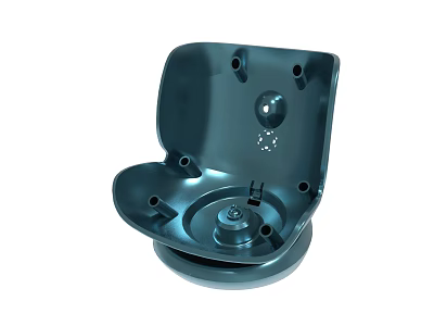 Gray Plastic Device Component With Mounting Holes And Central Structure 3d model