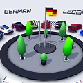 German Legends Vintage Racing Cars Display With Trees And Flag