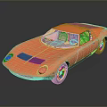 Sleek Copper Sports Car With Convertible Design Gold Wheels And Brown Leather Interior