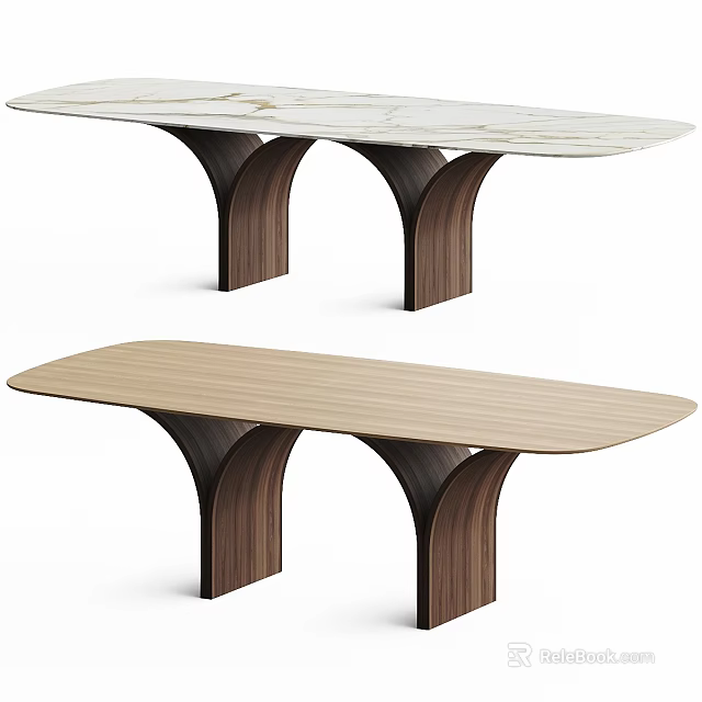 Modern Dressing Table Designs With Marble And Wooden Tops And Curved Wooden Legs 3d model 